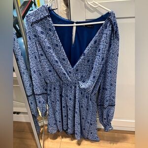 ZARA PATTERN BLUE MOTIF JUMPSUIT MEDIUM ROMPER